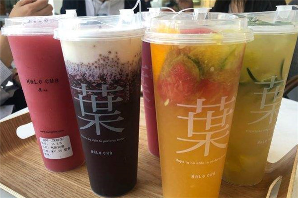 画叶奶茶
